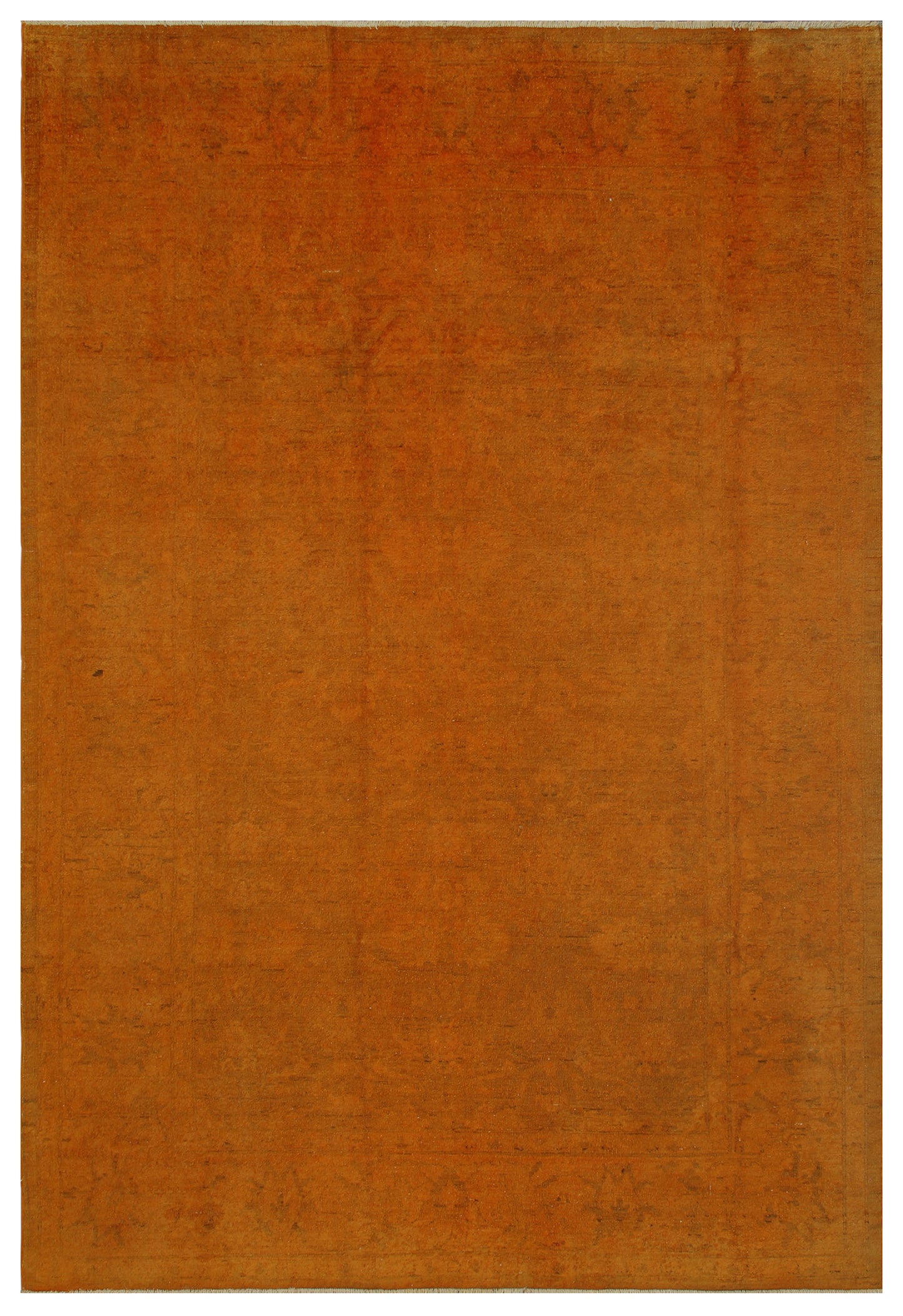 6'x9' Orange Persian Design Ariana Overdyed Rug