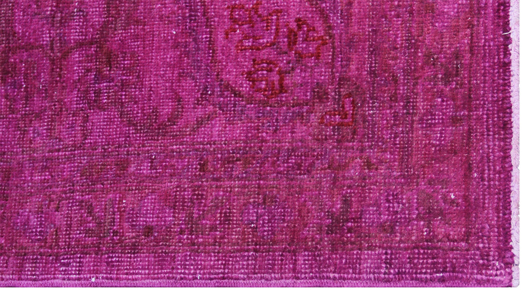 6'x9' Magenta Pink Classic Persian Design Ariana Overdyed Rug