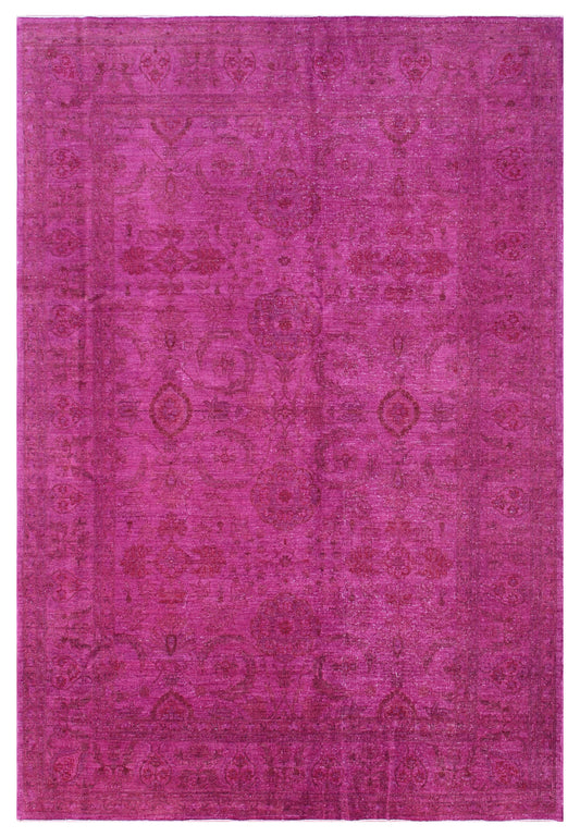 6'x9' Magenta Pink Classic Persian Design Ariana Overdyed Rug