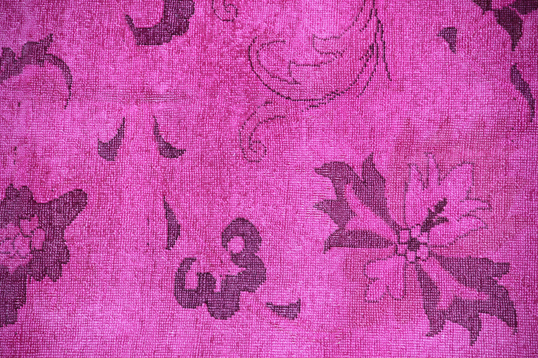 7'x10' Pink Persian Design Ariana Overdyed Rug