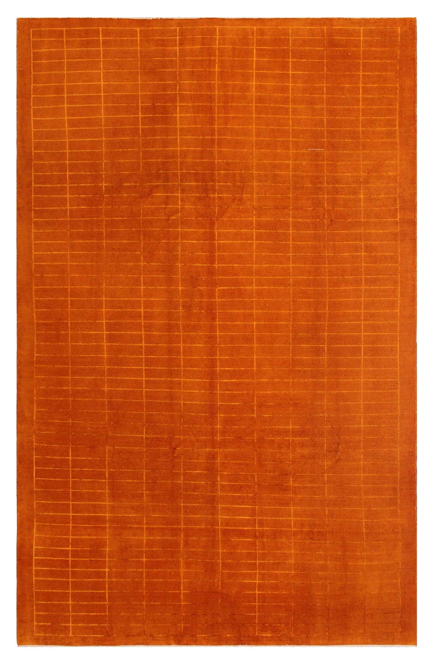 7'x11' Orange Geometric Ariana Overdyed Rug