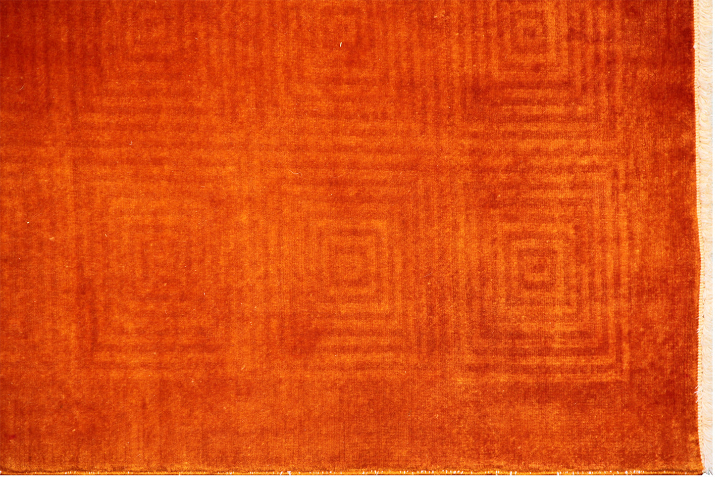 8'x10' Orange Geometric Ariana Overdyed Rug