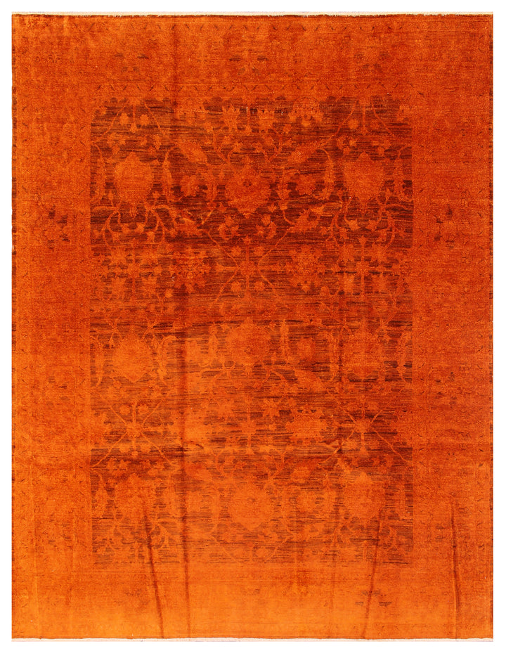 8'x10' Orange Red Persian Design Ariana Over-dye Rug