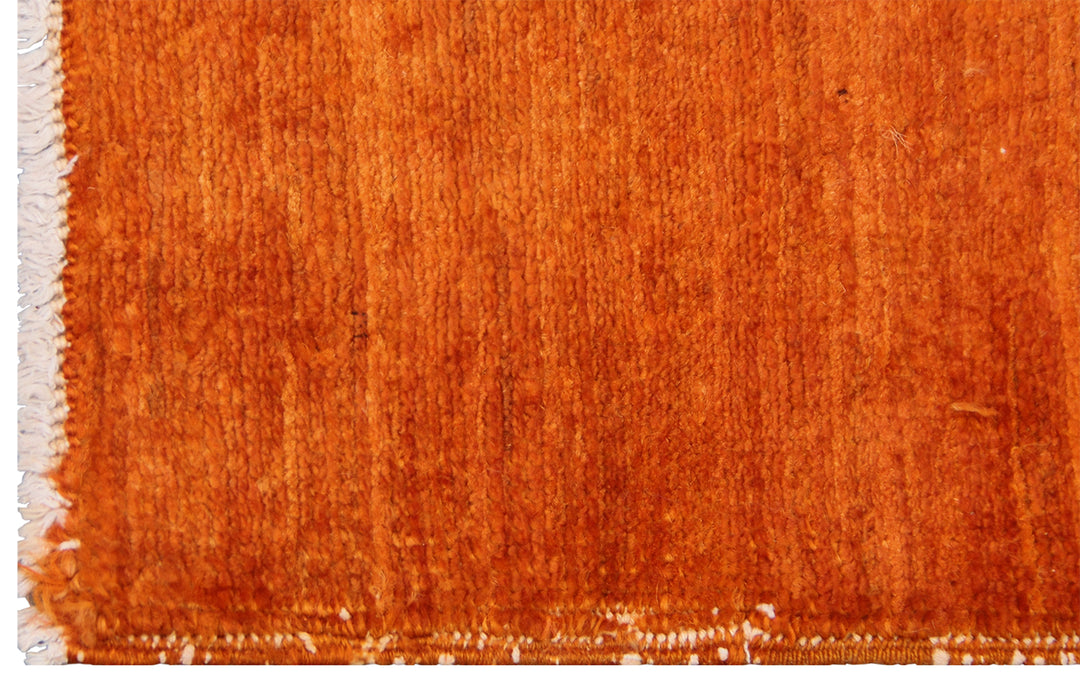 6'x9' Solid Orange Contemporary Design Ariana Overdyed Rug