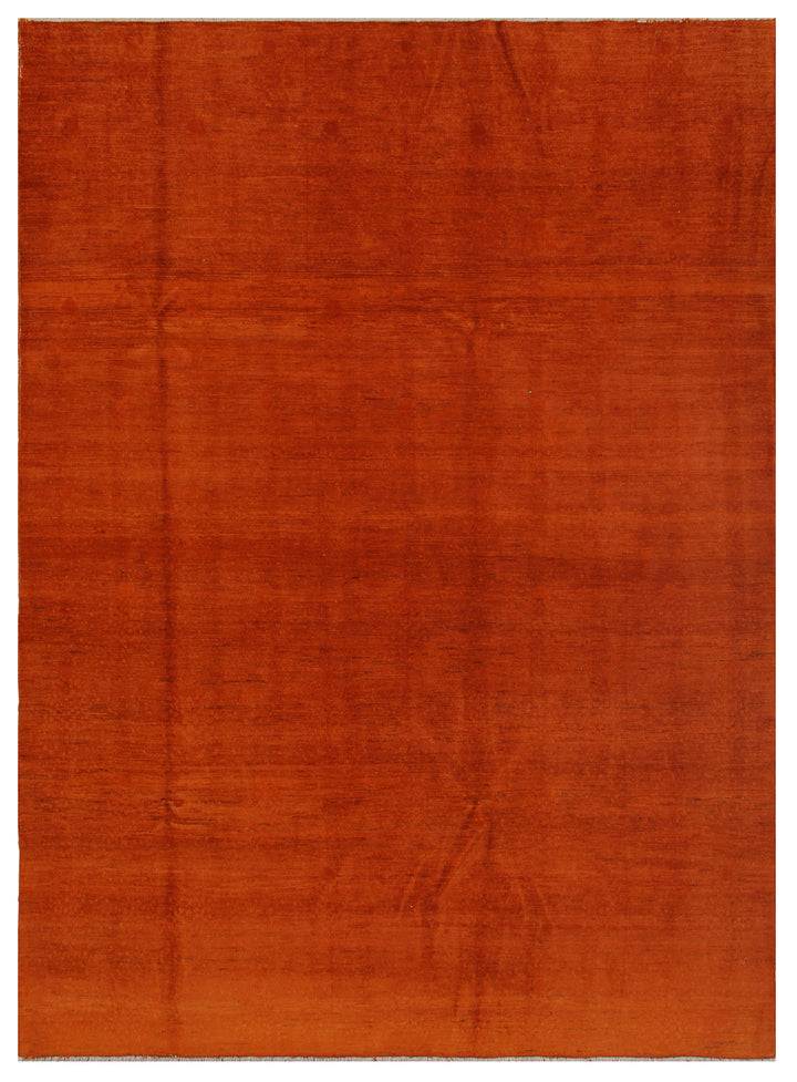 6'x9' Solid Orange Contemporary Design Ariana Overdyed Rug