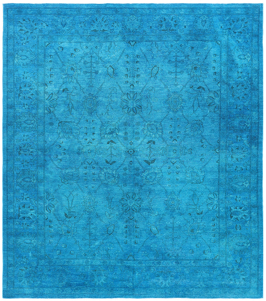 8'x10' Blue Tabriz Design Ariana Overdye Rug