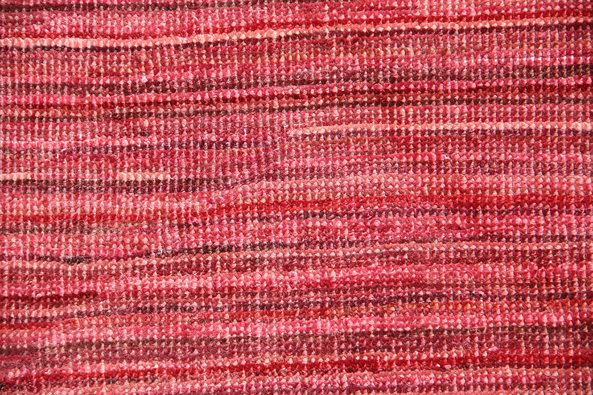 7'x10' Red Striped Modern Ariana Overdyed Area Rug