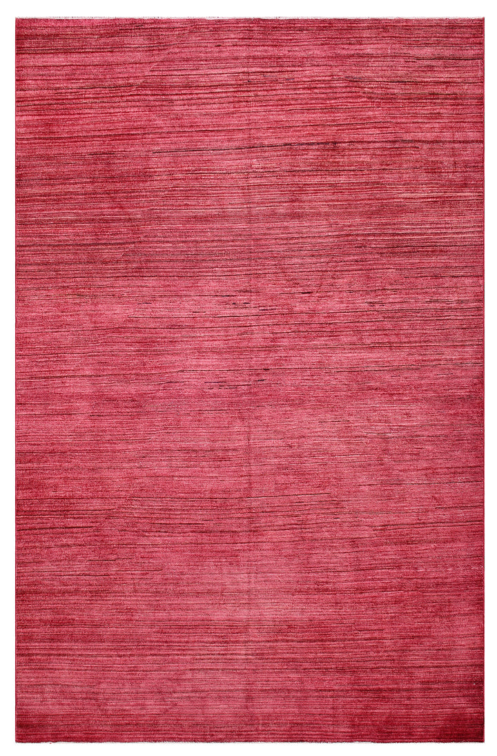 7'x10' Red Striped Modern Ariana Overdyed Area Rug