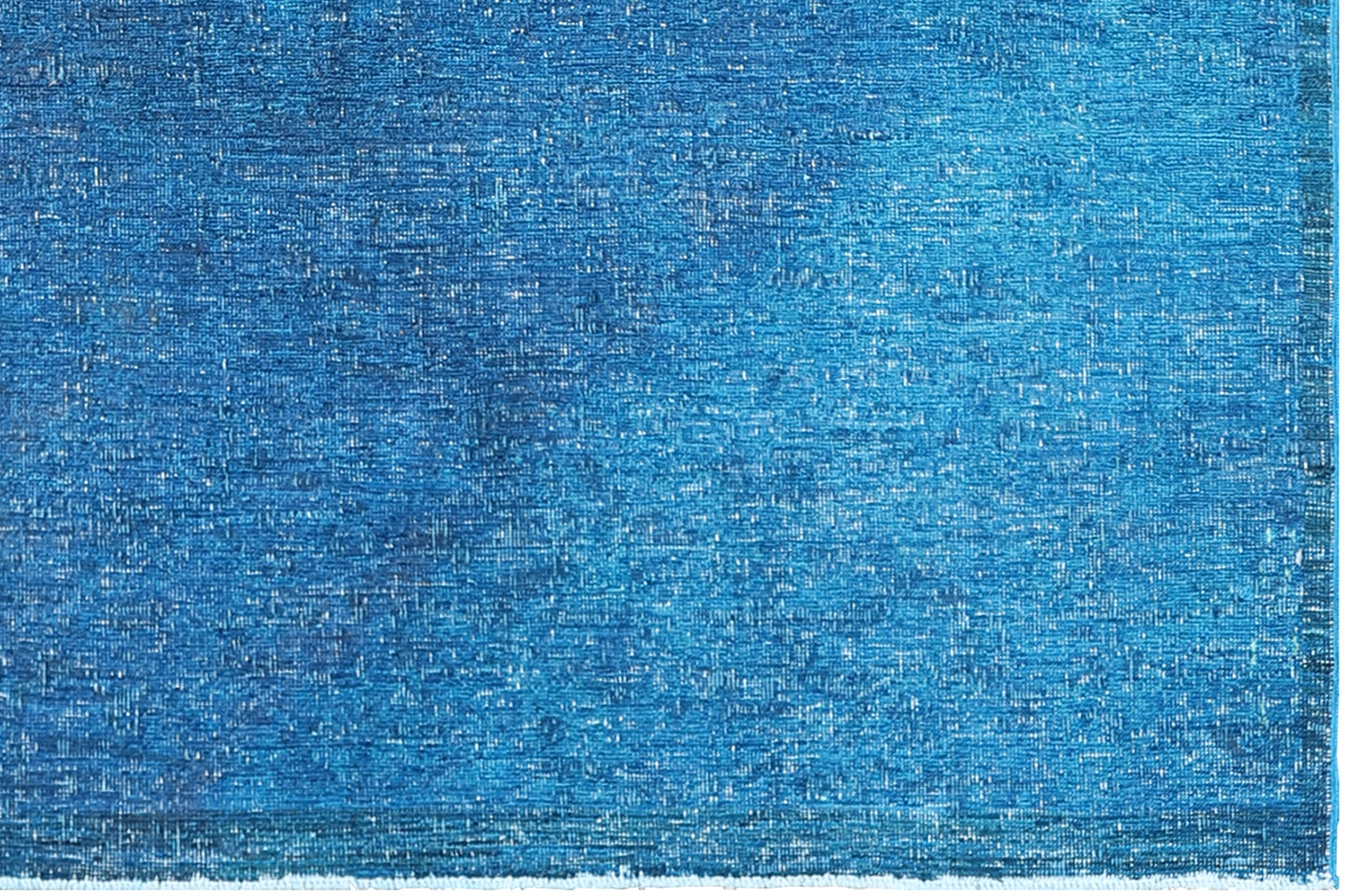 4'x9' solid Blue Ariana Overdyed Runner Rug