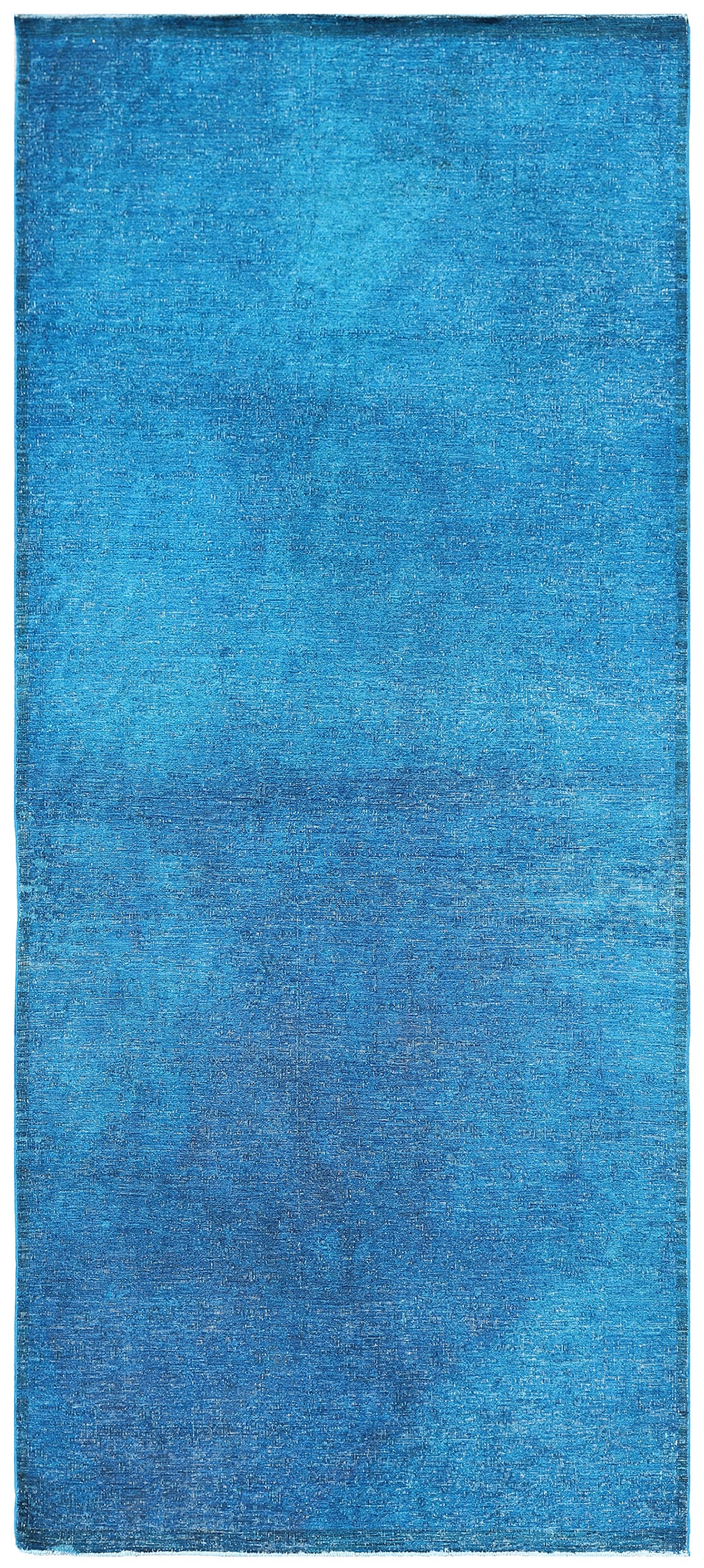4'x9' solid Blue Ariana Overdyed Runner Rug
