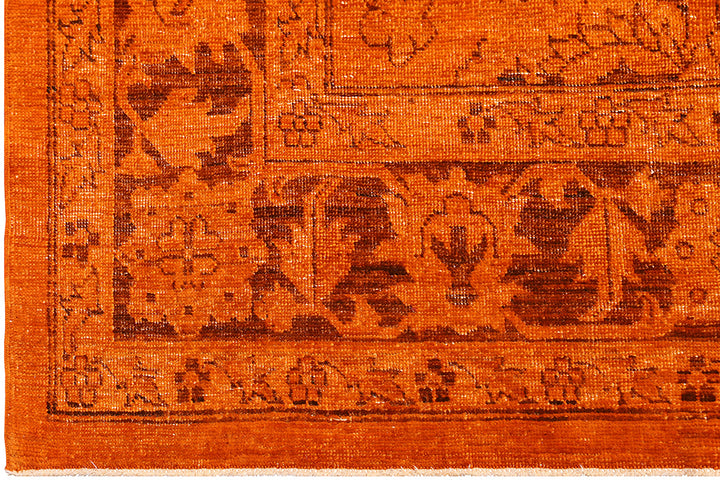 6'x9' Orange Persian Design Ariana Overdyed Rug