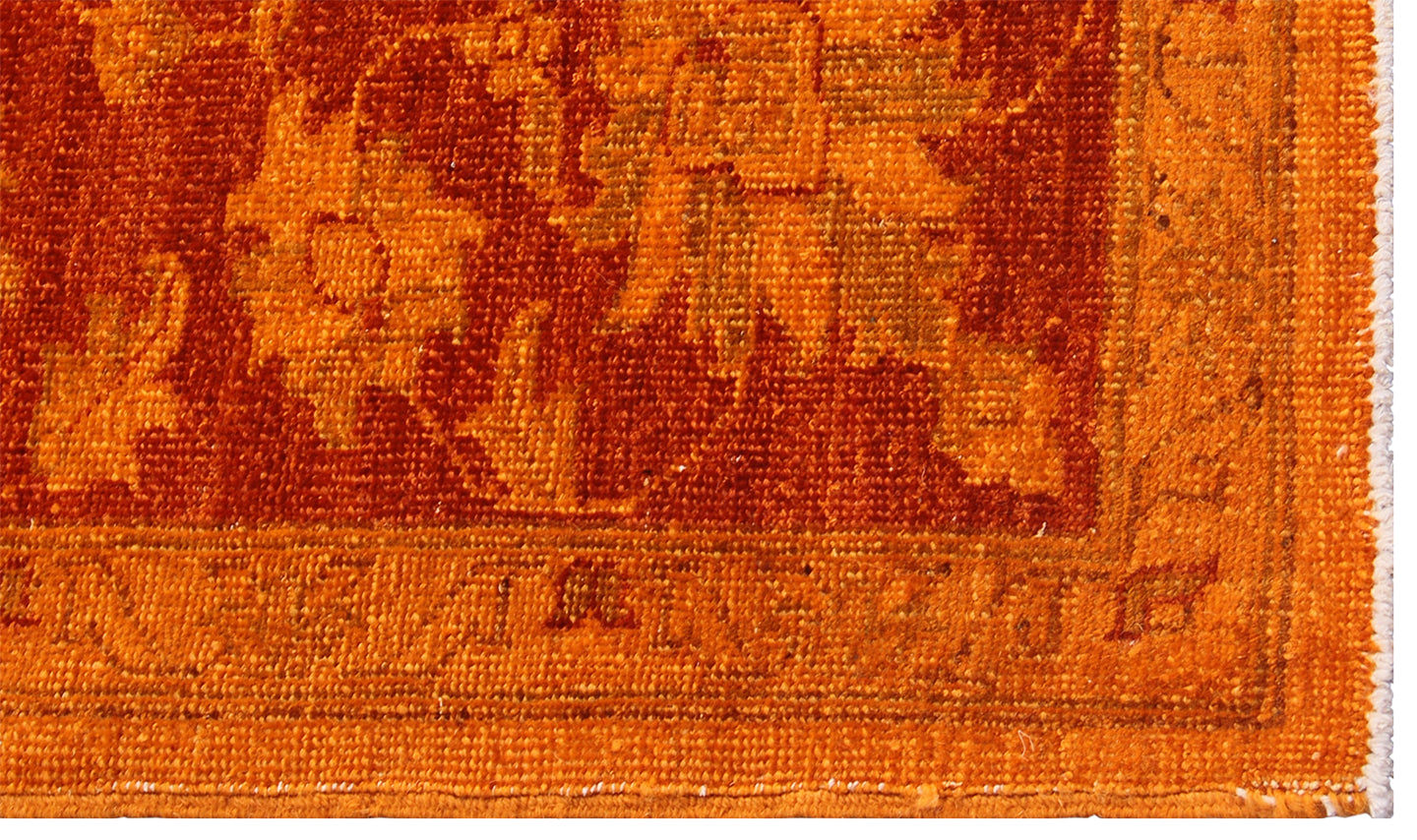 7x8 Orange Red Tabriz Design Ariana Over-dye Rug