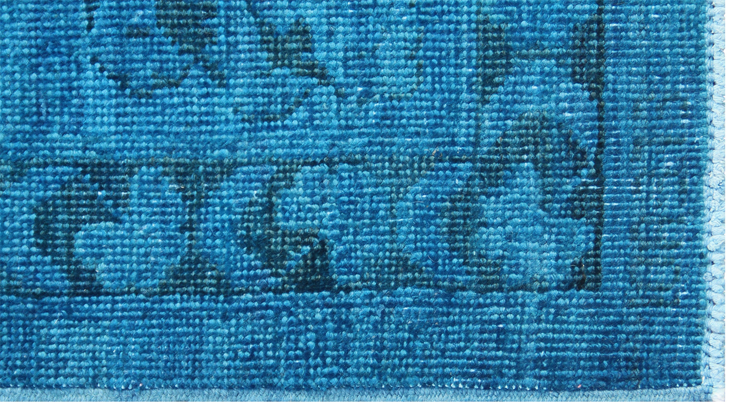 6'x9' Blue Persian Tabriz Contemporary Ariana Overdyed Rug