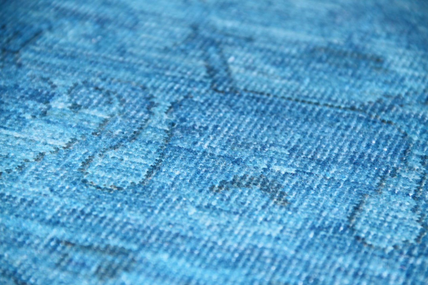 6'x9' Blue Persian Design Ariana Overdyed Wool Rug