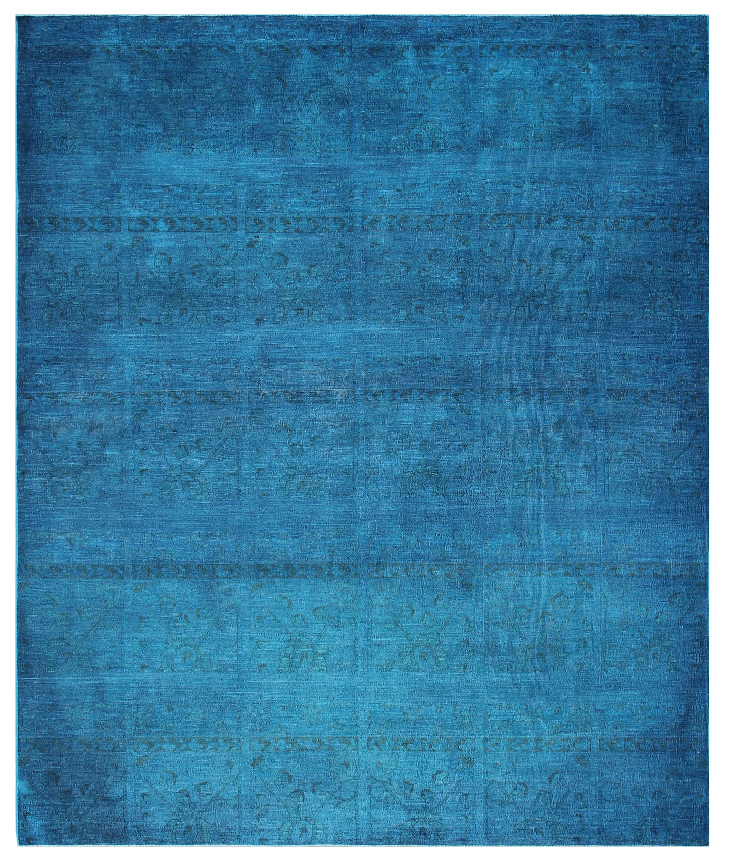 7'x8' Blue Persian Design Ariana Overdyed Rug