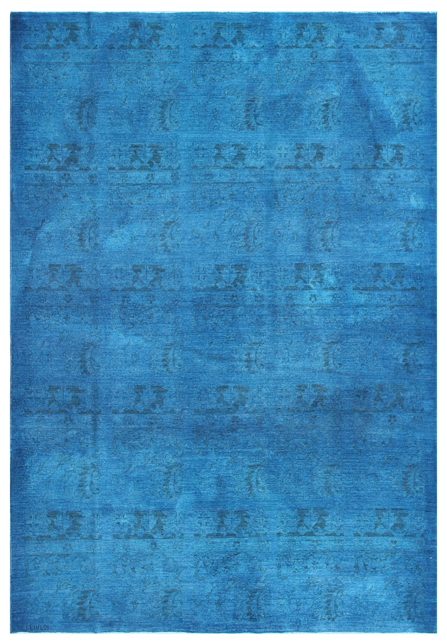 6'x9' Blue Persian Contemporary Design Ariana Overdyed Rug