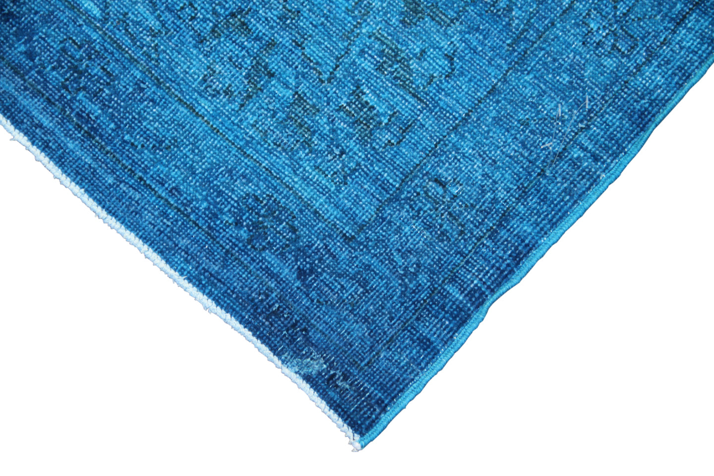 8'x10' Blue Persian Tabriz Design Hand-Knotted Ariana Overdyed Area Rug