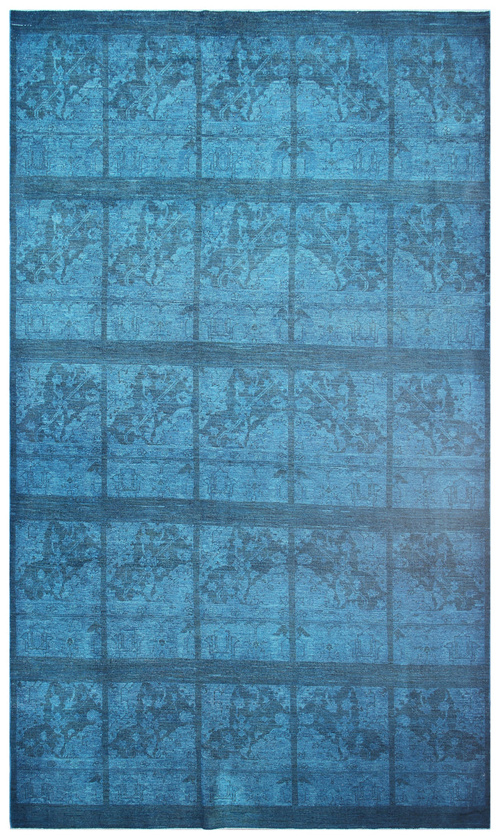 6'x9' Blue Contemporary Tabriz Design Ariana Overdye Rug