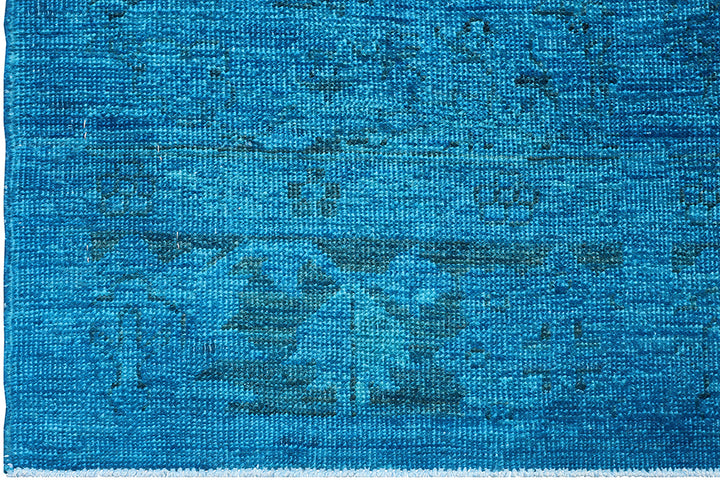 6'x7' Blue Persian Design Ariana Overdyed Rug