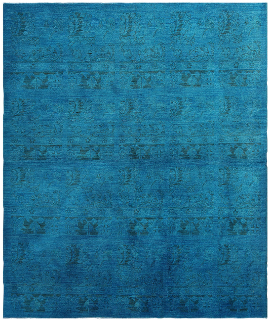 6'x7' Blue Persian Design Ariana Overdyed Rug