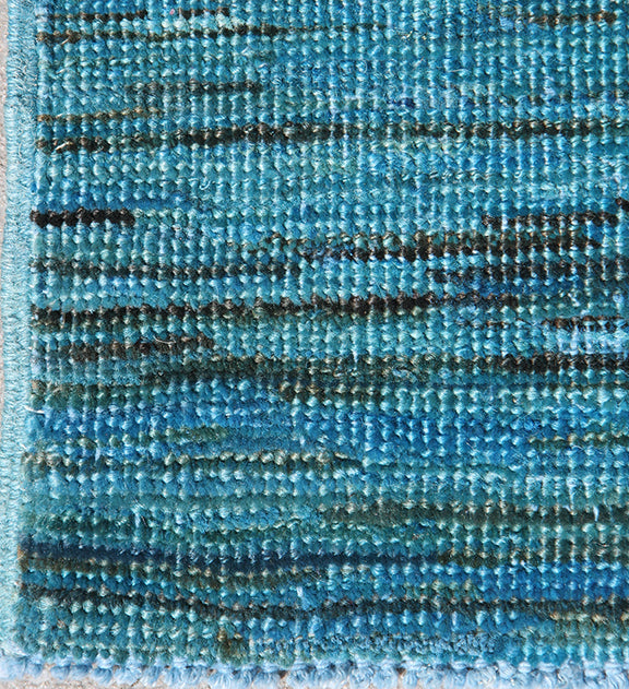 3x5 Blue Contemporary Stria Design Ariana Over-dye Rug