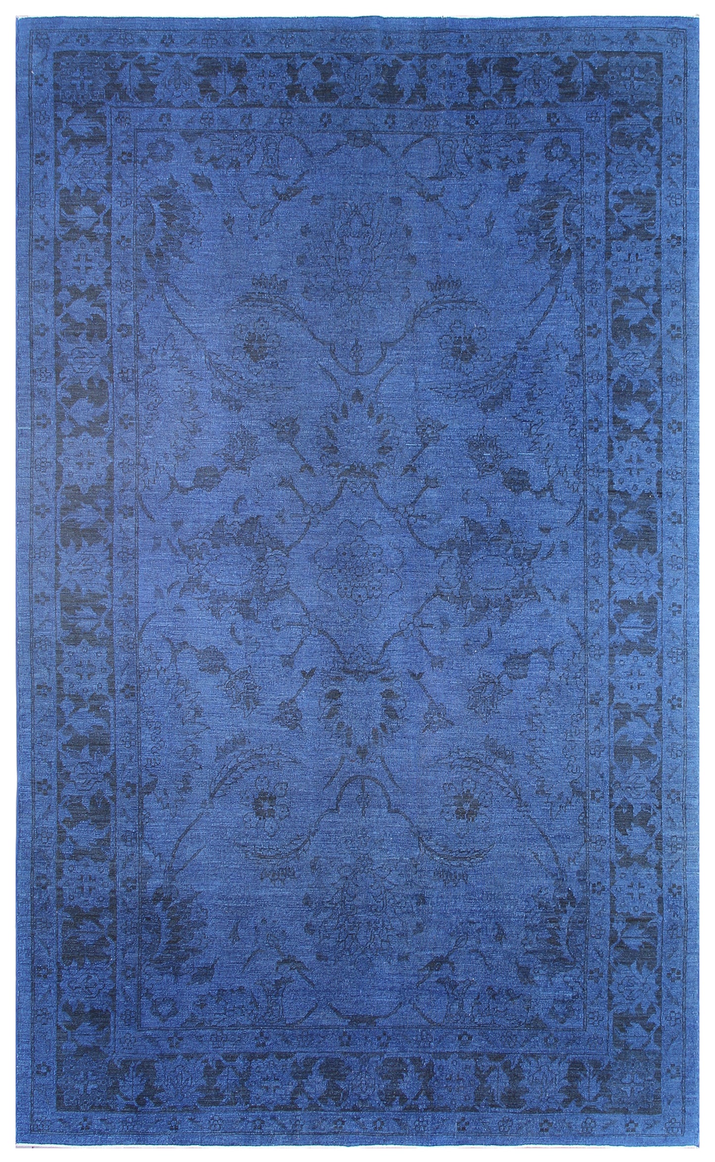6'x9' Blue Persian Sultanabad Design Ariana Overdyed Rug