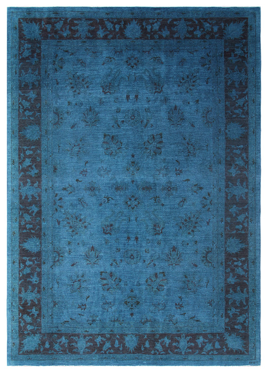 7x10 Blue Agra Design Ariana Over-dye Rug
