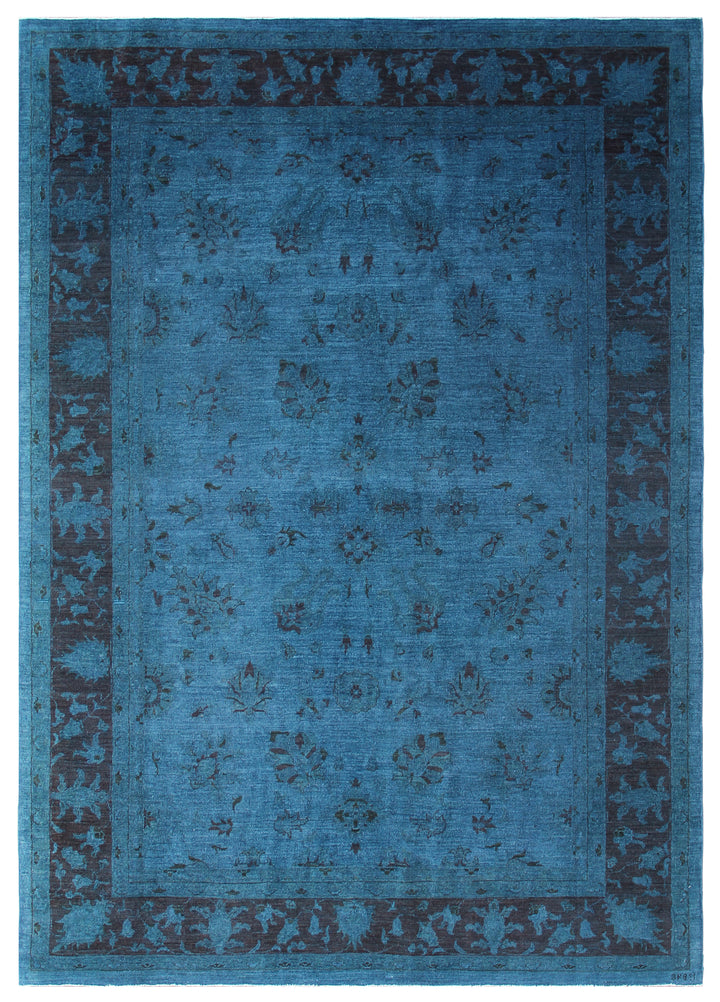 7'x10' Blue Agra Design Ariana Overdyed Rug