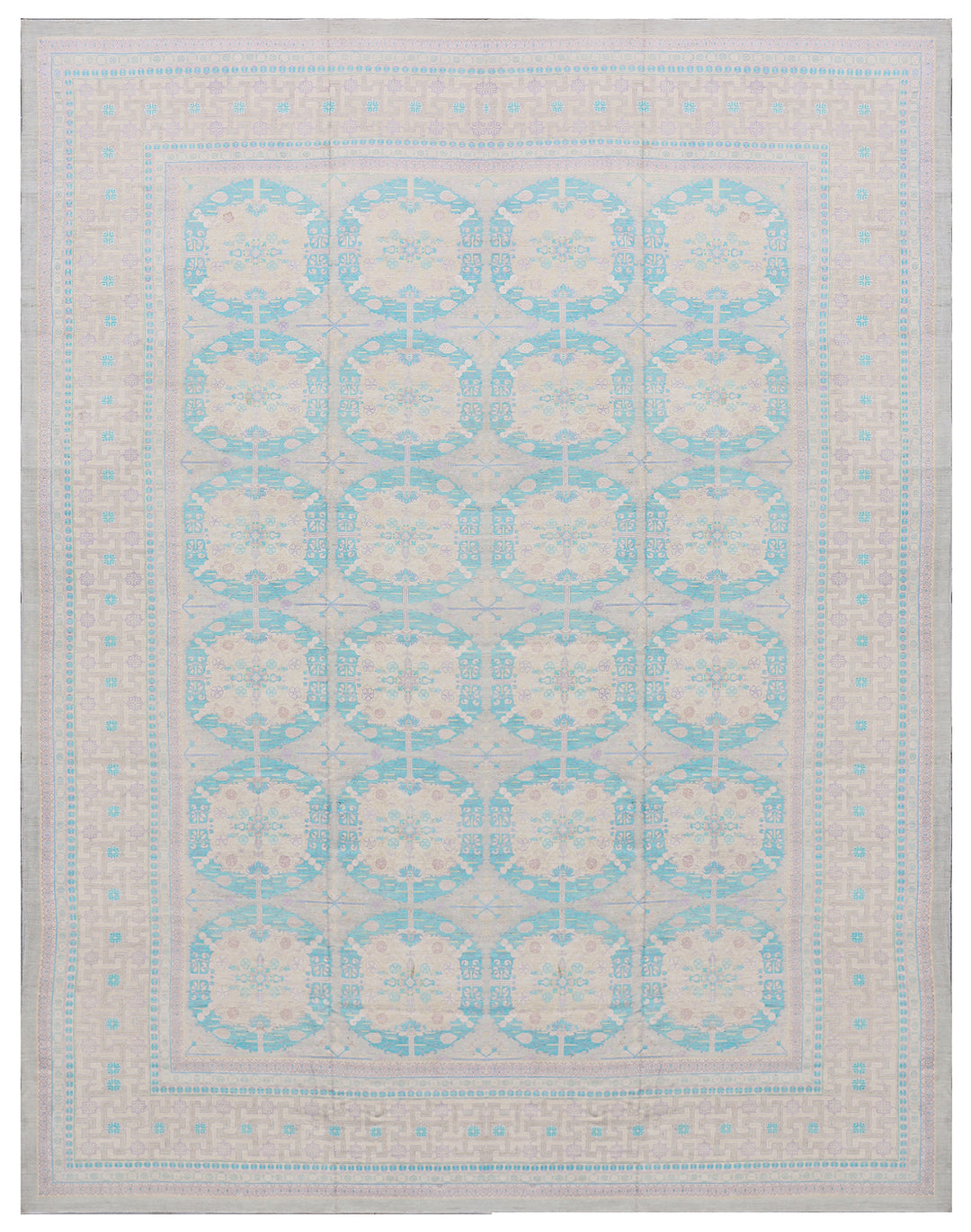 18'x23' Wool Rug | Palace Size | Blue, Pink | Spanish Design