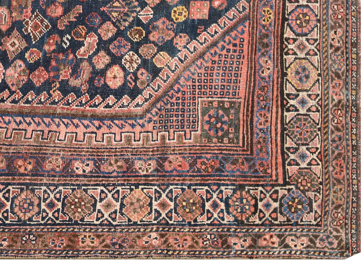 9.08 x  6.08 Semi-antique Vintage Worn-out Persian Shiraz Area Rug