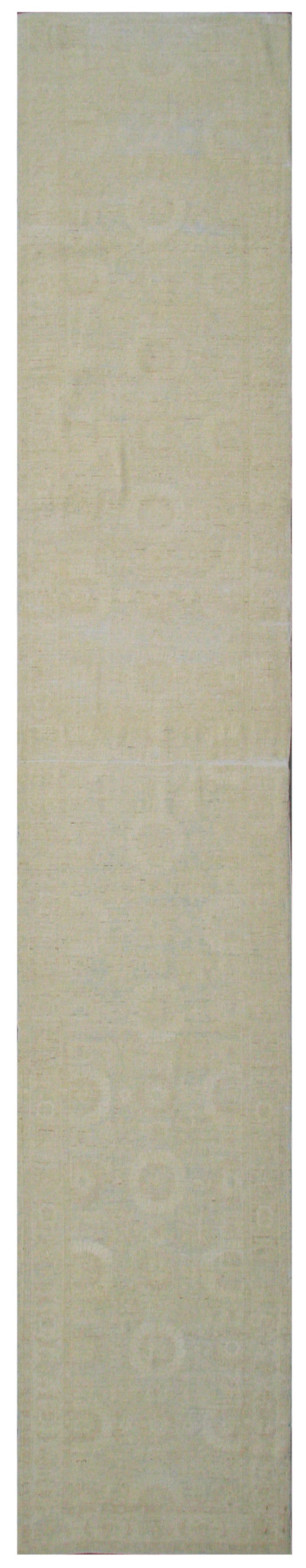 3x17 Soft Washed-out Pale Tabriz Design Ariana Transitional Runner Rug