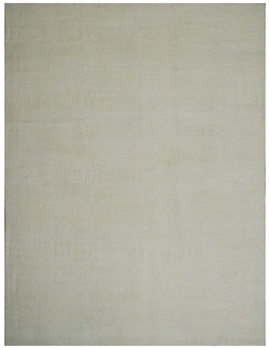 10'x13' Very Pale Wool and Silk Textured Ariana Modern Rug