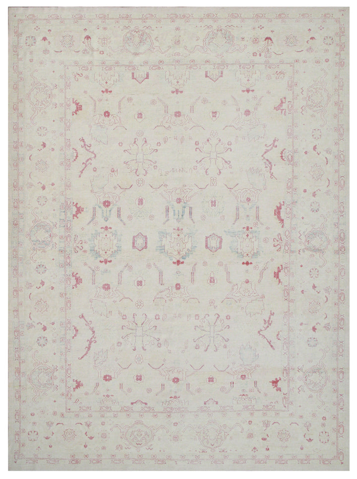 11'x15' Large Soft Pink Ariana Transitional Hand Knotted Rug