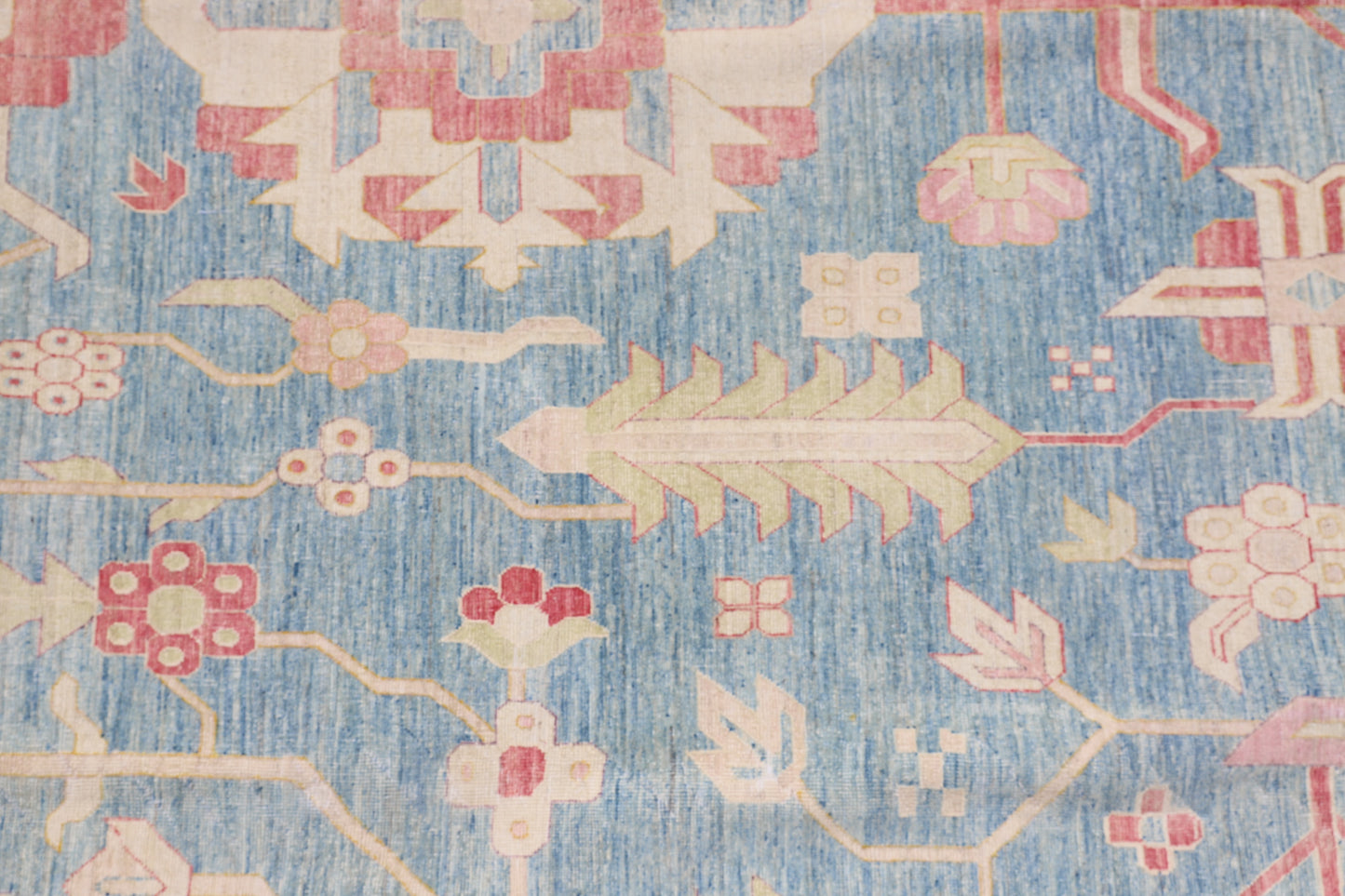 17x25 Large Palace Seize Blue Pink Serapi Design Ariana Traditional Rug