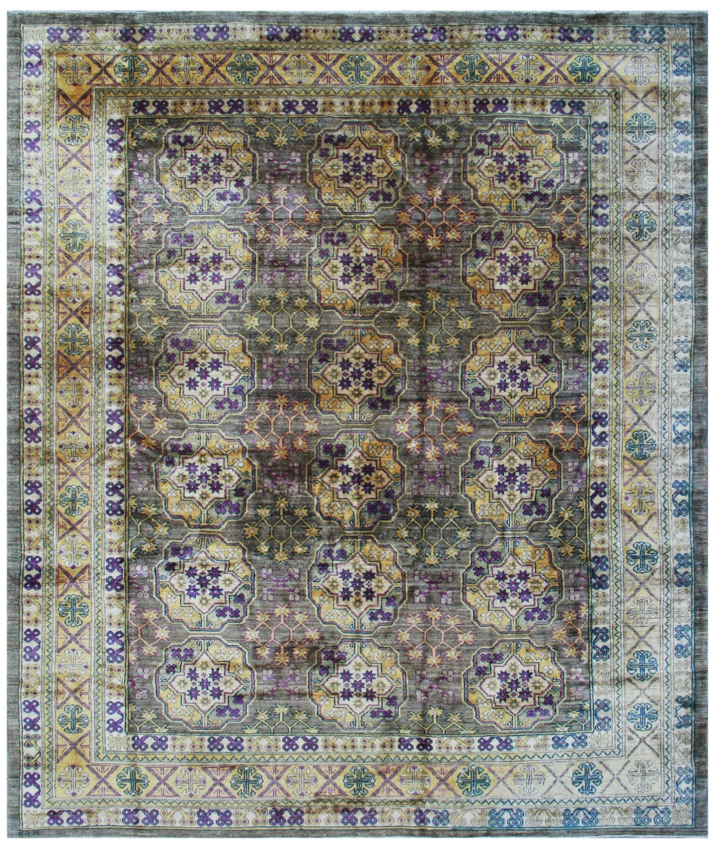 9.10 x  8.01 Afghan Contemporary Elephant Foot Design Ariana Transitional Rug