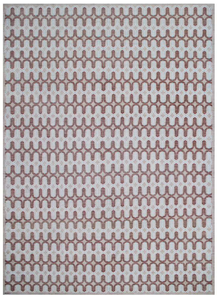9'x12' Wool Rug | Ariana Modern | Ivory Brown Beige Rose Rug