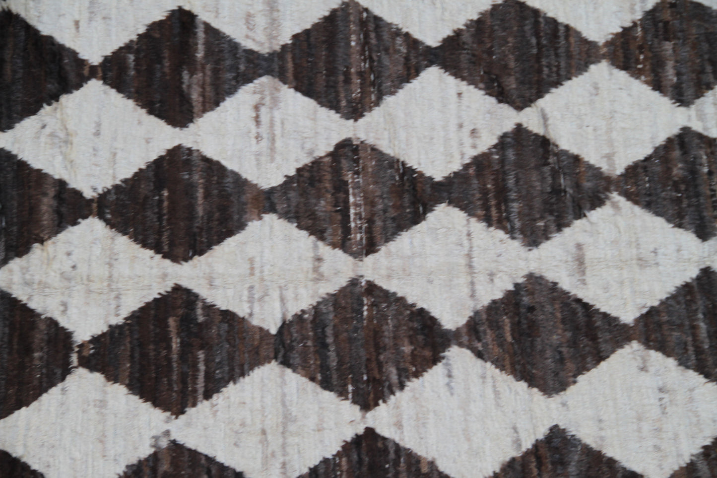 9'x11' Ariana Moroccan Style Brown and Ivory Diamond Checkered Pattern Barchi Area Rug