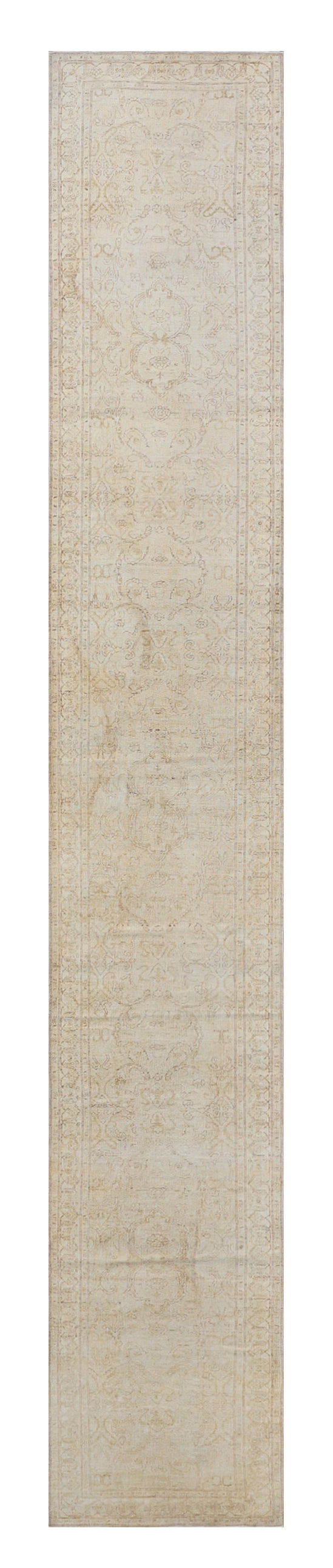3x18 Pale Floral Design Soft Washed-out Colors Agra Pattern Ariana Transitional Collection Long Runner Rug