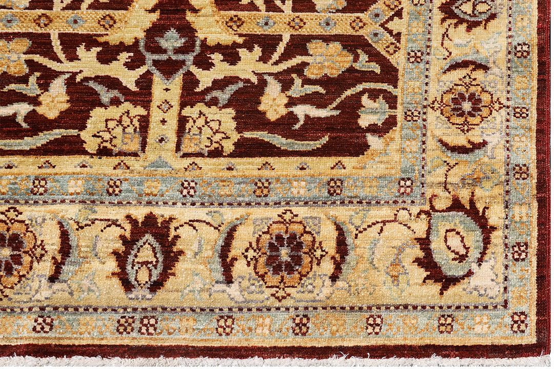 3'x4' Burgundy Gold Agra Design Ariana Traditional Small Wool Rug