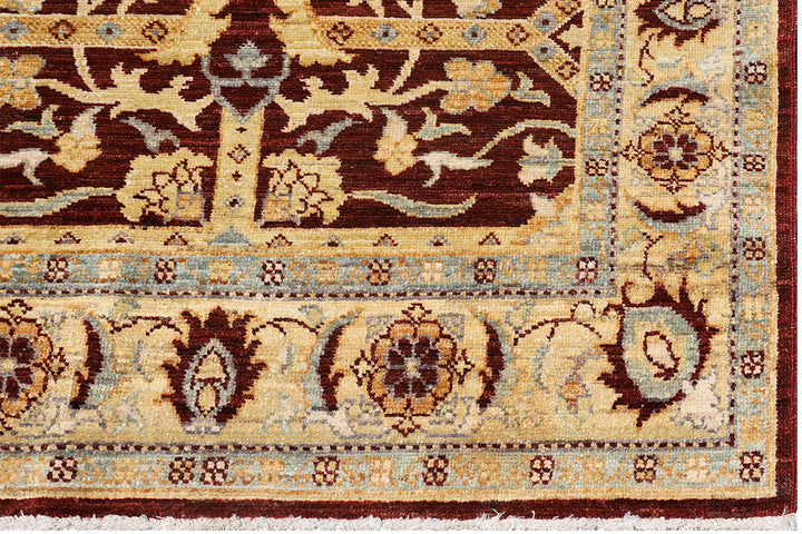 3'x4' Burgundy Gold Agra Design Ariana Traditional Small Wool Rug
