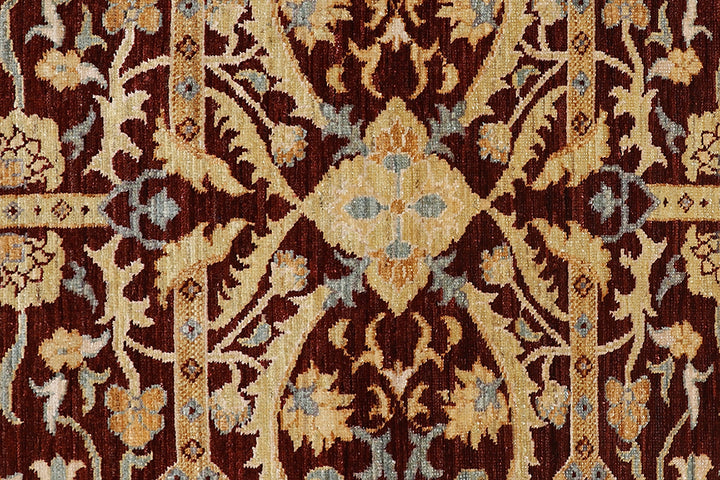 3'x4' Burgundy Gold Agra Design Ariana Traditional Small Wool Rug