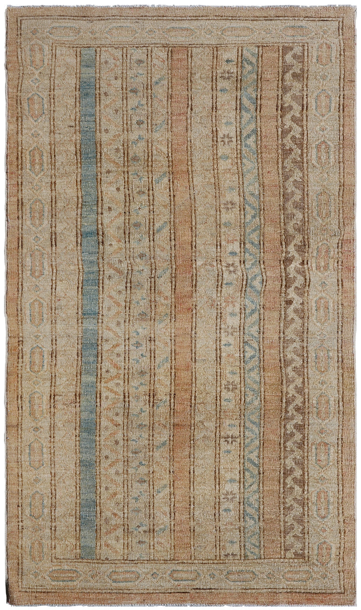 3'x5' Multi Color Striped Afshar Design Ariana Transitional Collection Small Rug