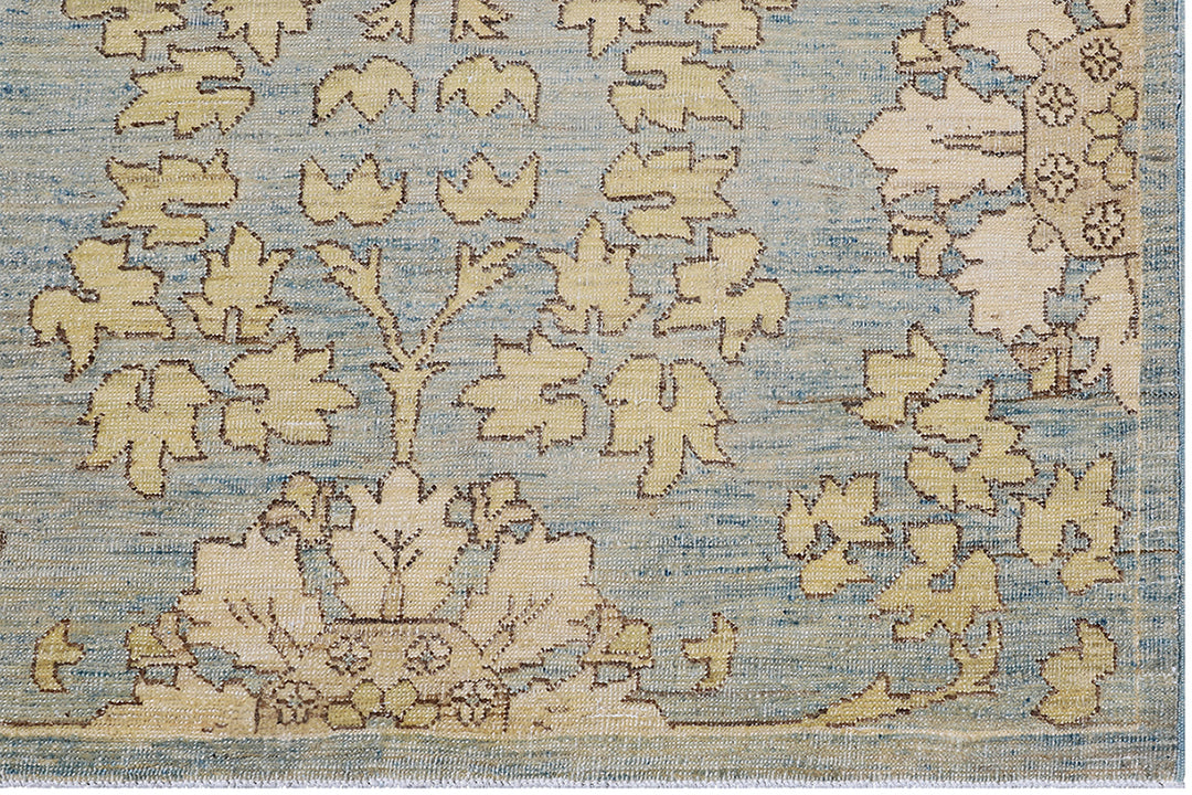 3'x5'Ariana Floral Transitional Blue Cream Beige Hand Knotted Small Rug