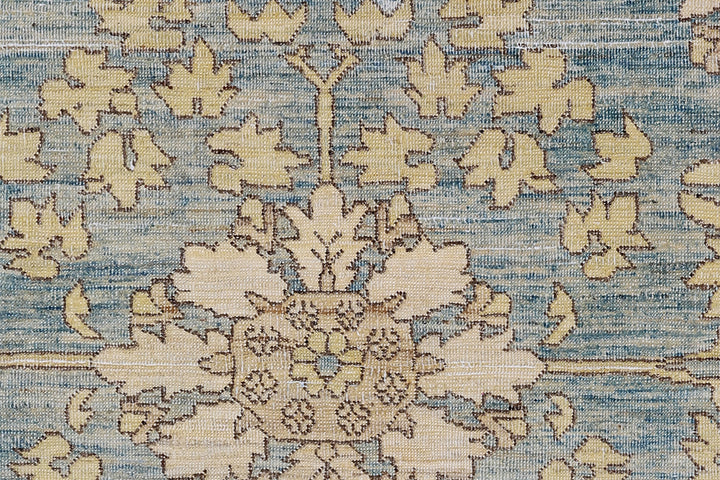 3'x5'Ariana Floral Transitional Blue Cream Beige Hand Knotted Small Rug