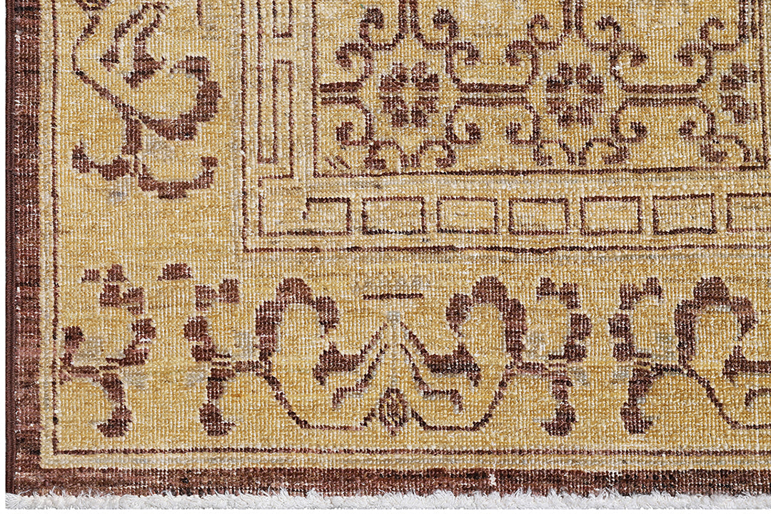 3'x5' Yellow Brown Geometric Contemporary Ariana Samarkand Design Small Rug