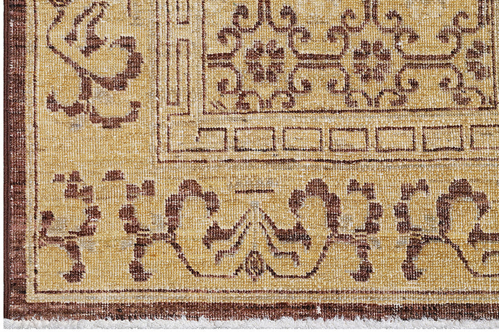 3'x5' Yellow Brown Geometric Contemporary Ariana Samarkand Design Small Rug