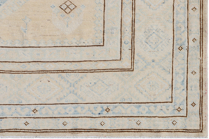 6'x8' Small Ariana Geometric Hazara Hand Knotted Wool Rug