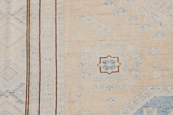 6'x8' Small Ariana Geometric Hazara Hand Knotted Wool Rug
