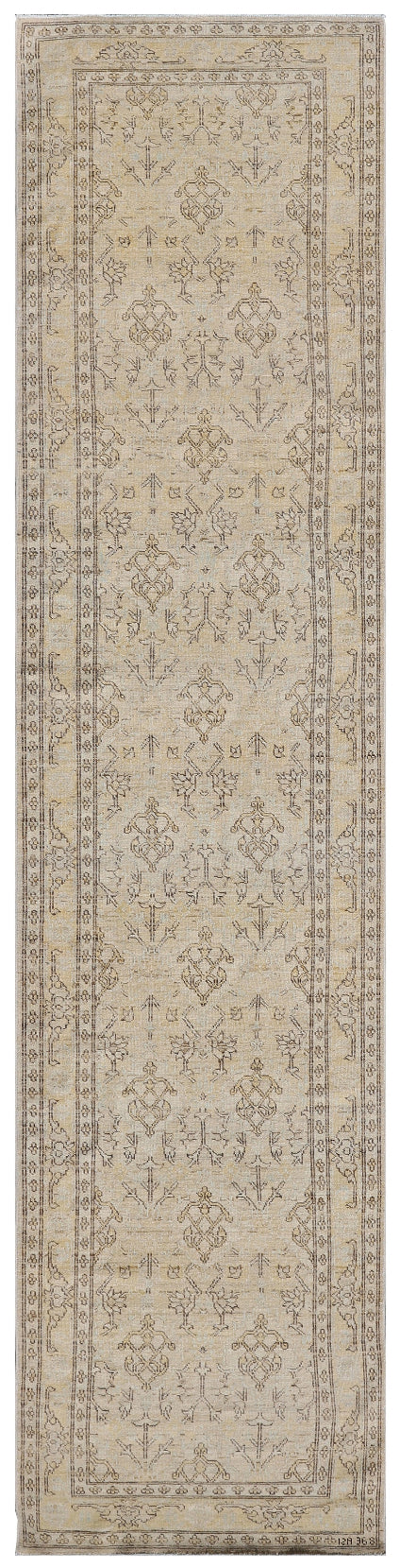 3'x12' Soft Agra Design Ariana Transitional Hand Knotted Wool Runner Rug