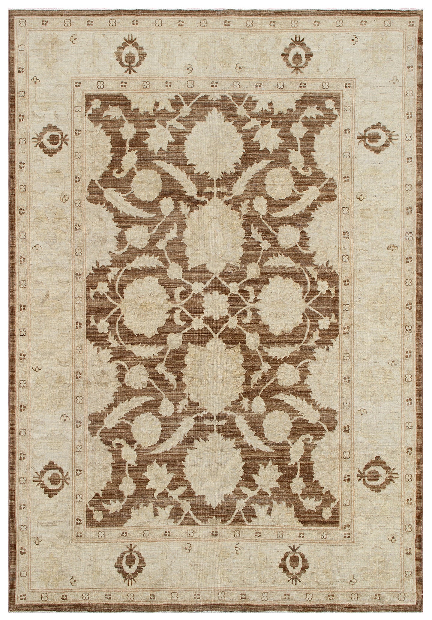6'x8' Sultanabad Design Ariana Transitional Brown Ivory Rug